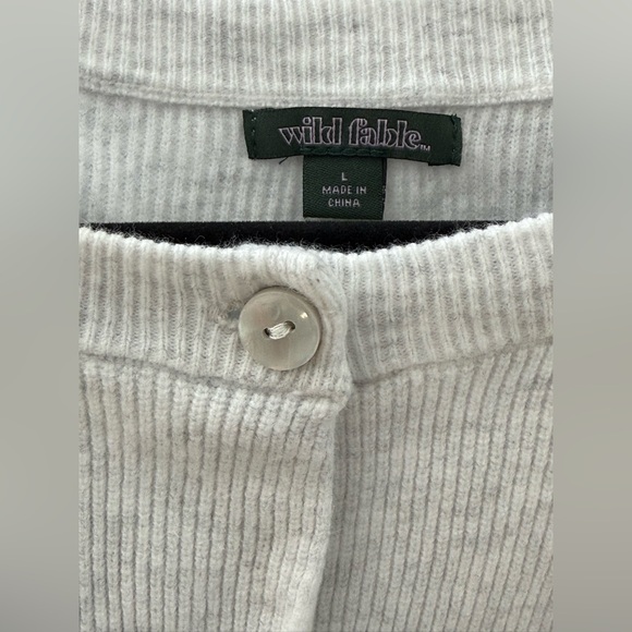 wild fable Cream Ribbed Button-Front Top - Picture 3 of 3